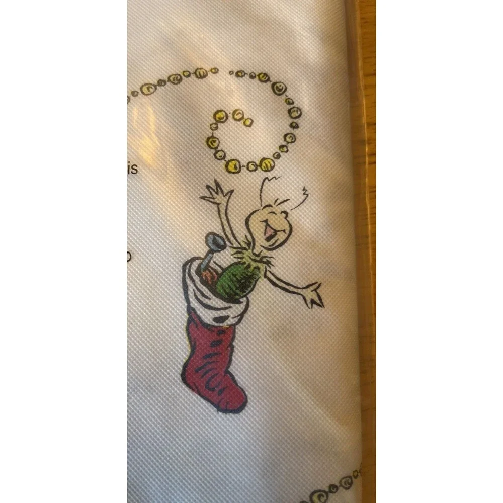 The Grinch Christmas Vinyl Tablecloth Nice & Thick 70” x 52” NEW! - Picture 8 of 10